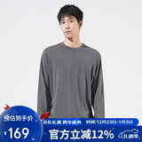 探路者（TOREAD）T恤 春秋男士休闲抓绒长袖卫衣户外舒适弹力TAJJCK91969灰湖绿男L