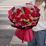 朵梓鲜花速递玫瑰花束送女朋友老婆生日礼物全国同城配送 19朵红玫瑰花束