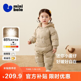迷你巴拉巴拉连体羽绒服男女童宝宝冬季加厚三防萌趣动物毛绒帽羽绒连体衣