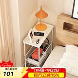 SOFS迷你极窄床头柜小型卧室极简夹缝床边柜组合简易边几桌床头置物架 铁艺床头柜 创意超窄款(可移动)