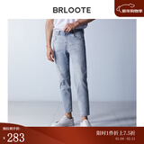 巴鲁特（Brloote）速干牛仔裤男时尚猫须棉弹力吸湿透气舒适百搭休闲九分裤 浅蓝（九分裤） 170/78A