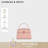 CHARLES&KEITH鳄鱼纹凯莉包手提斜挎婚包包女包生日礼物新年礼物CK2-50270880-1 粉红色Pink S