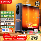 格力（GREE）石墨烯取暖器17片电油汀家用全屋取暖电暖气片立式卧室客厅落地节能电暖器WIFI遥控 NY23-S7130B