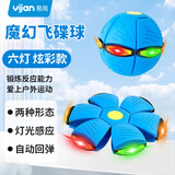 易简（yijan）弹力踩踩球飞碟球脚踩变形球益智力儿童户外运动球6灯变形玩具