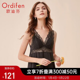 欧迪芬睡衣家居服薄款V领蕾丝花卉女士睡裙镂空拼接款短裙睡衣 XH0101