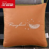 北极绒（Bejirog）纯棉抱枕被子二合一100%全棉刺绣两用被子办公室午睡枕汽车靠垫礼 全棉羽毛款- 桔黄色 45x45cm展开120x160cm