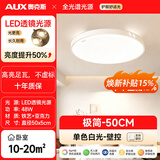 奥克斯2026新款全光谱吸顶灯卧室客厅儿童房护眼吸顶灯LED防蓝光频闪灯 48W -2.0全光谱-50cm圆形白光【发顺丰快递】