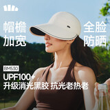 蕉下（beneunder）帽子女秋冬棒球帽遮阳帽鸭舌帽大帽檐防紫外线帽子冬季男BM530白