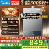 美的（Midea）家用燃气热水器MK1水气双调ECO节能43%无极变升四季恒温智能免调多重安防LED大屏双重防冻开机自检 16L MK1S【全屋多点供水】 天然气