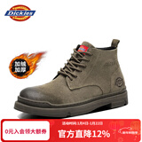 Dickies高帮男靴厚底马丁鞋男士靴子潮男女靴情侣鞋 驼色-加绒 45 