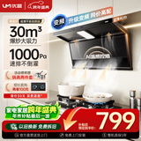 优盟（UM）【国家补贴】顶侧双吸抽油烟机30风量家用变频1000Pa大吸力一级能效免拆自清洁超薄以旧换新UC167D