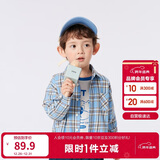 巴拉巴拉童装儿童衬衫2025女童男童上衣格纹衬衣春装亲子百搭209125102201
