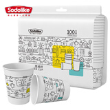 Sodolike 纸杯一次性加厚 办公商务家用 挺阔防烫 牢固防漏8盎司 100只商务纸杯8盎司
