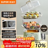 苏泊尔（SUPOR）电蒸锅炖蒸煮一体电煮锅 电火锅家用多功能电热锅 不锈钢0涂层底锅多用途锅ZN23FK930