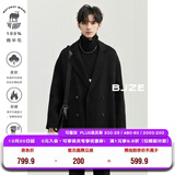 伯爵卓尔高端全羊毛双面呢大衣100%男士2025秋冬季新款中长款通勤男装外套 黑色（中长款） 【无内胆-老批次】 M (170)