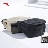 安踏腰包男女通用休闲跑步轻便简约斜挎包多功能工具包单肩运动包 【店长主推】黑色-1 均码