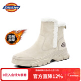 Dickies女士雪地靴女靴冬季加绒加厚短靴保暖棉鞋靴子 米色 39 