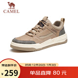 骆驼（CAMEL）男士潮流复古拼接厚底百搭运动休闲板鞋 G13A342155 小麦色 44