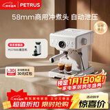 柏翠(petrus) 咖啡机意式浓缩家用小型半自动蒸汽打奶泡PE3833海盐小方 新年礼物