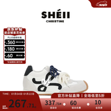 苏茵茵7cm内增高复古小歪头鸳鸯鞋带休闲德训鞋女透气鞋子运动 足弓支撑版 白色7cm+足弓支撑羊皮 36