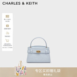 CHARLES&KEITH鳄鱼纹凯莉包手提斜挎婚包包女包生日礼物新年礼物CK2-50270880-1 Sea Salt Blue海盐蓝（新色） S