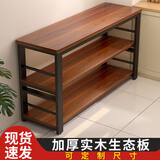 蕙兰实木厨房柜多功能置物架落地切菜桌案板工作台餐边储物收纳窄边柜 【实木生态板】三层长100宽40高80