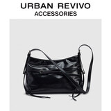 UR2025秋季新款女士简约通勤袢带斜挎包UAYB50011 黑色