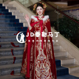 泰勒马丁秀禾服披风2025年新款秋冬保暖毛领结婚新娘披肩御寒斗篷长款外套 1022斗篷 均码