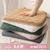 钟爱一生冬季毛绒坐垫屁垫椅子垫座垫海绵垫家用餐椅垫子久坐保暖可拆洗 【爆款】灯芯绒海绵垫（咖啡色） 40*43cm马蹄形