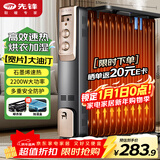 先锋石墨烯取暖器电暖器电暖气片家用电热油汀13片全屋升温智能恒温低噪节能烘衣加湿DYT-Z2