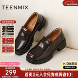 天美意乐福鞋通勤休闲厚底女单鞋时尚女鞋新款