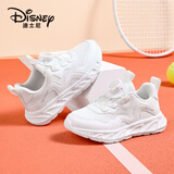 迪士尼（Disney）儿童小白鞋男女童户外春秋跑步鞋中大童透气运动鞋 542双网 29