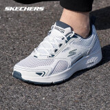 斯凯奇（Skechers）男鞋夏季2025新款软底网面鞋轻便透气跑步鞋减震休闲鞋运动鞋男  白色/海军蓝色-WNV 41