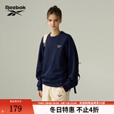 锐步锐步官方24年新款男女款潮流舒适宽松百搭套头卫衣 24FRE301UGN2 藏蓝 L