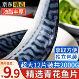 朵芙原切青花鱼 1kg深海鱼类特大青花鱼新鲜鲭鱼鲐鲅鱼生鲜海鲜水产 【超大12片家庭装】独立包装