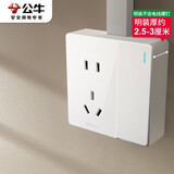 公牛（BULL）明装大板开关插座 G59系列 10A一开双控五孔带开关插座  G59E334