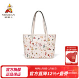 稻草人（MEXICAN）女包2026新款潮流欧美手提包女大容量复古手提女新年礼物送女生 米白色-小版