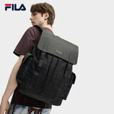 FILA【王安宇推荐款】黑武士丨男士背包复古时尚翻盖双肩包电脑包书包