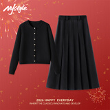 MJ STYLE休闲毛衣套装女2026秋冬季新款针织开衫外套西装半身裙穿搭两件套