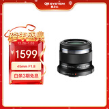 奥林巴斯（OLYMPUS）M.ZUIKO DIGITAL 45mm F1.8 定焦人像镜头 微单镜头 背景虚化 黑色 等效90mm