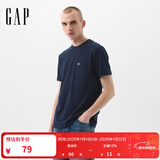 GAP男女装2025春季新款纯棉logo口袋常规短袖T恤基础款美版857901 海军蓝 XS 美码 S亚洲码175/88A 【偏小，建议拍大一码】