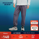斯凯奇男冬季加绒保暖卫裤蓄热保温加绒柔软舒适针织长裤P424M082