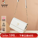 啄木鸟（TUCANO）包包女款2025年牛皮时尚单肩斜挎包女链条包元旦礼物 菱格米白【实用生日礼物送女友】