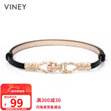 viney牛皮对扣女士皮带欧美风装饰腰封时尚百搭裙带细腰带裤带生日礼物