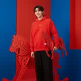 耐克NIKE男连帽卫衣 新年限定 加绒保暖帽衫HV8206-657红L