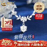 中国黄金紫藤花足银项链女百搭气质高级感生日新年情人情人节礼物送女朋友 【今/次日达】足银*紫藤花开项链【品牌礼盒】