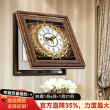 良木弱电表箱装饰画免打孔配电箱遮挡壁画钟表挂墙欧式电闸箱墙上挂画 T-唐卡藏艺 50*50-复古棕框-液压款