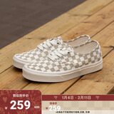 VANS范斯官方 Authentic奶茶色棋盘格元气清新男女帆布鞋 棕白棋盘格 36