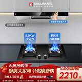 樱花（SAKURA）23m³/min大吸力挥手智控自清洗油烟机5.0kW猛火灶烟灶套装欧式TC02+JGC01天然气【套装商品】