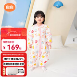 良良婴儿睡袋秋冬加厚款儿童睡袋新生儿分腿款四季通用防踢被 拼图粉·夹棉款100g-适合15-20℃ XL（建议身高90-105cm）